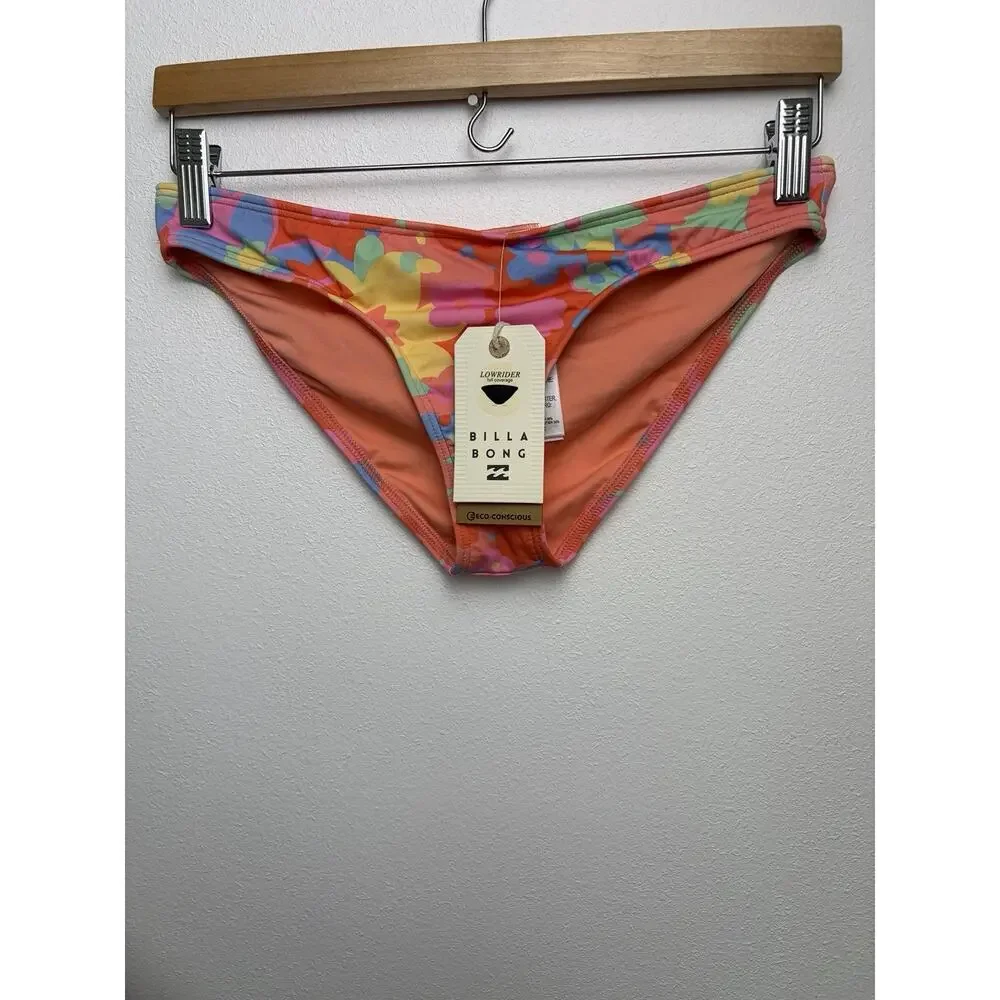 Billabong Lowrider Bikini Bottoms Small Floral Full Coverage Swim Bottom NWT